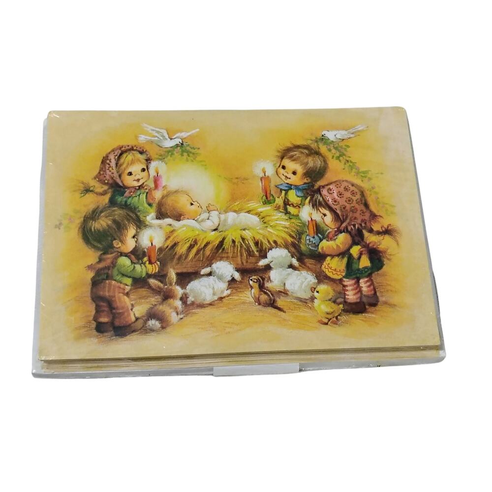 90s Nativity Childrens Scene Jesus Manger 18 New Christmas Cards Greeting Cards
